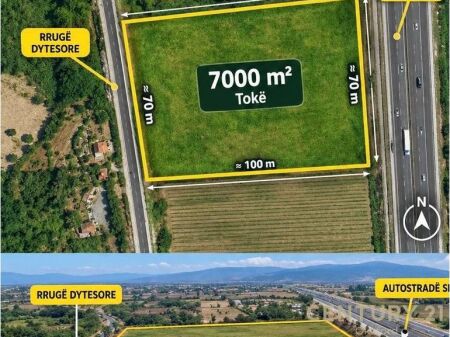  TOKË 7,000 m² NË SHITJE – POZICION STRATEGJIK NË AKSIN FIER–LUSHNJE! 