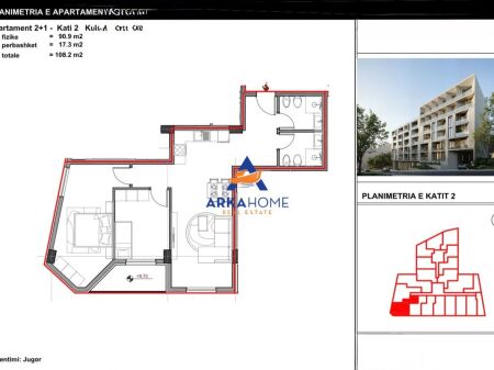 OKAZION!!!SHITET APARTAMENT 2+1+BALLKON "KOMPLEKSI ALUNA 5, PASKUQAN" 108.200 EURO
