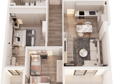 Shesim apartament 2+1 në rezidencën Phoenix – Yzberish