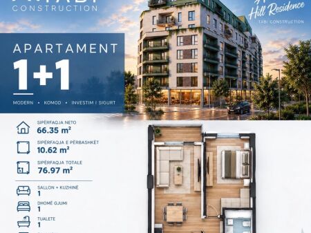 SHITET APARTAMENT 1+1 ARDEN HILL -PASKUQAN