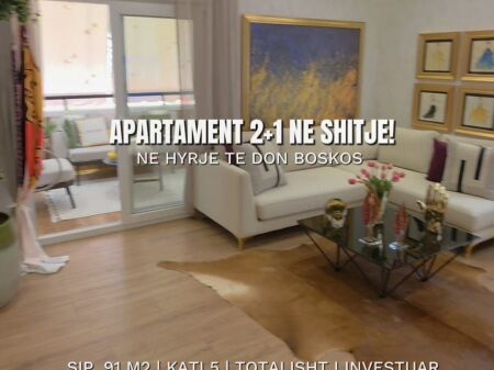 Shitet apartament 2+1 tek Rruga Don Bosko , ne fillim , Zogu i Zi