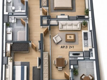  SHITET APARTAMENT 2+1+2 | ALI DEMI