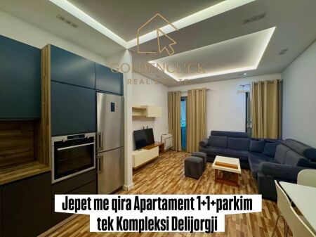 Jepet me qira apartament 1+1+parkim tek Kompleksi Delijorgji, Rruga e Kavajës