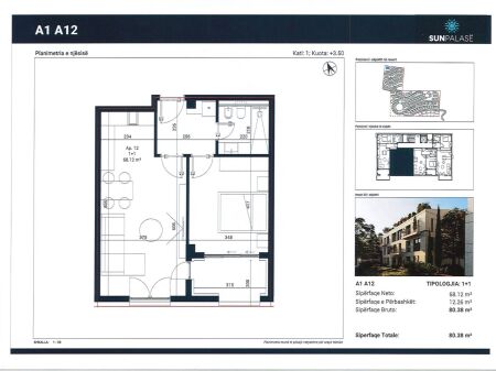 Apartament 1+1 me pamje nga Deti, SUN PALASE, Dhermi
