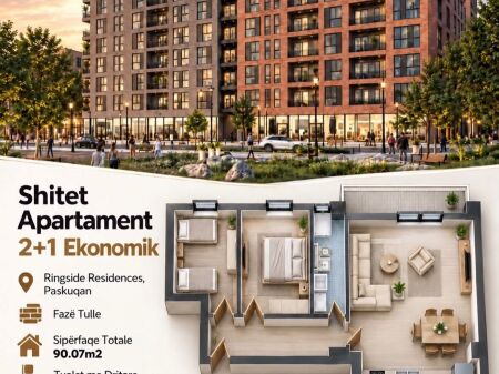 SHITET APARTMAENT 2+1 RINGSIDE RESIDENCE , PASKUQAN