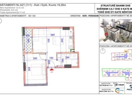Apartament 1+1 me Qera në Rrugën "Jordan Misja", Tiranë (50,000 ALL/ muaj)
