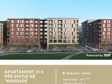 Apartment 2+1 for Sale in “Ringside Residence”, Paskuqan 112,000 € 103,000 Lekë