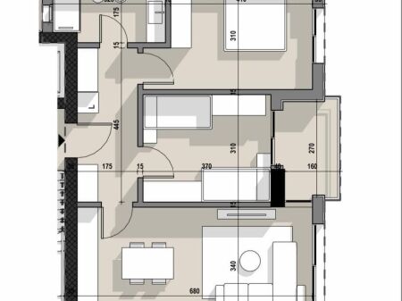 Apartment 2+1 for sale in Ajka Complex, 5 Maji Street ID 5634