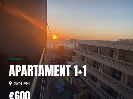 For rent 1+1 - Golem First line sea view