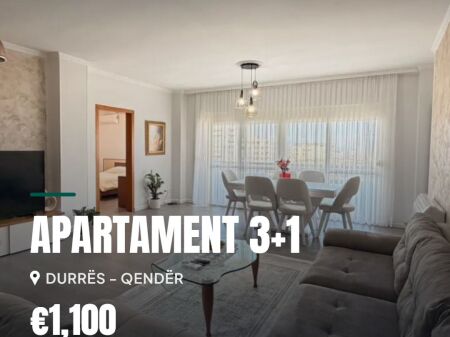 For Rent: Apartment 3+1+2 with storage and 2 balconies – Center, Municipality, Durrës 