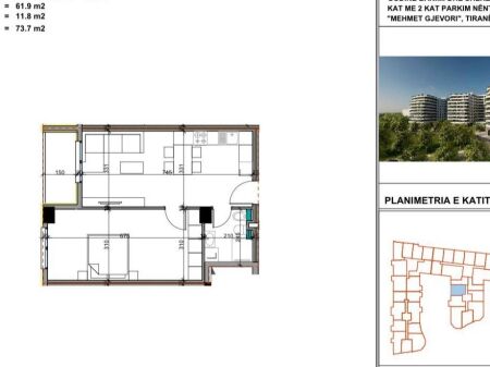 For sale 1+1 At Aluna 1 (1250Lek m/2)