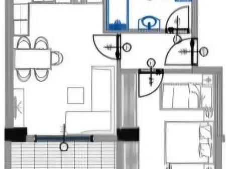 Shitet apartament 1+1 tek Rezidenca Blue Horizon , Qerret , Shkembi i Kavajes , Mali i Robit , Golem , Durres .