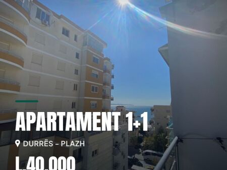  Apartament 1+1  jepet  me Qira , Durres Plazh, 40,000 Lekë/muaj