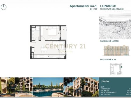 EXCLUSIVE ! Apartament 1+1 për shitje në Lunarch Residence Mali i Robit ! 75,600 €