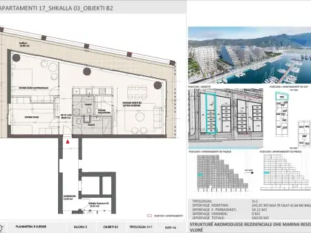Apartment 2+1 for Sale in Vlora Marina, Building B2, Floor 6