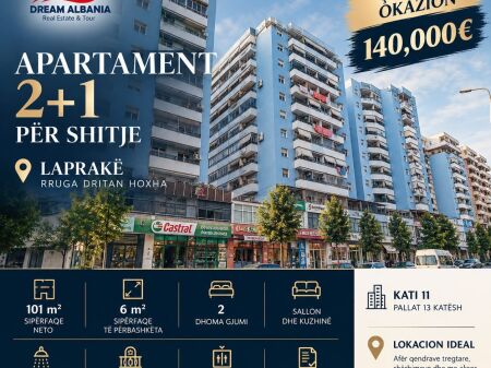 Occasione super appartamento 2+1+2 balconi via Dritan Hoxha a Laprak ID 5731