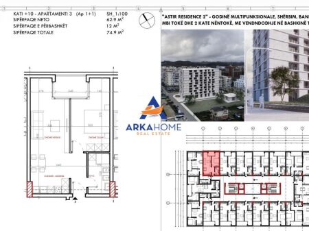 SHITET APARTAMENT 1+1 (FAZE KARABINA) "ASTIR RESIDENCE 2" 82400 EURO