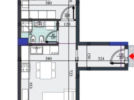 Appartamento 1+1+Balcone in vendita presso Colonnade Residence, Via Dritan Hoxha, Laprake, ex Dogana, Zogu i Zi.