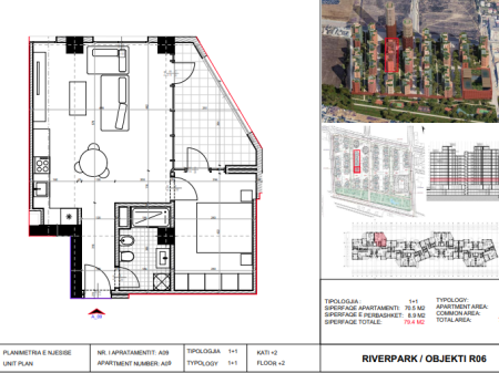 shitet apartament 1+1 river park residence unaza e re