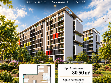 SHITET APARTAMENT 2+1 - UNIVERS CITY , TIRANË