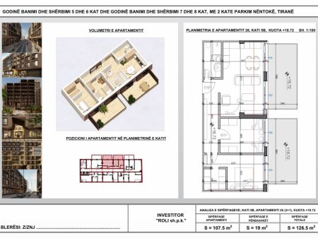 SHITET, APARTAMENT 2+1+ depo Siri Kodra, Blv I Ri