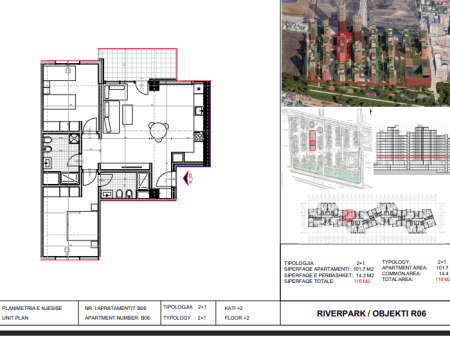 Shitet, Apartament 2+1 River Park Residence, Unaza e Re.