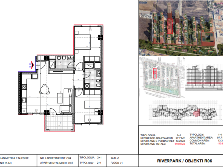 Shitet, Apartament 2+1 River Park Residence, Unaza e Re.