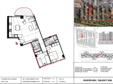 Shitet, Apartament 2+1 River Park Residence, Unaza e Re.