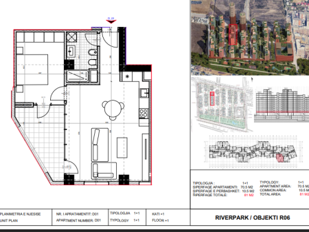 For sale, Apartment 1+1 River Park Residence, Unaza e Re.
