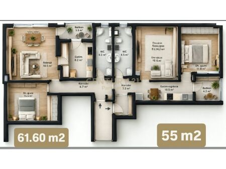 Appartamento 1+1 in Vendita a Kodra e Diellit | Acquistabile con Credito | Garage Chiuso con Prezzo Extra