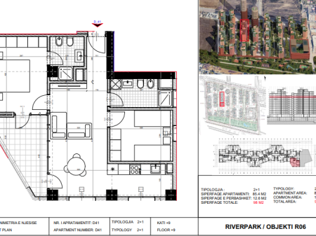 Shitet, Apartament 2+1 River Park Residence, Unaza e Re.
