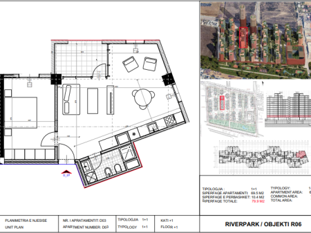 Shitet, Apartament 1+1 River Park Residence, Unaza e Re.