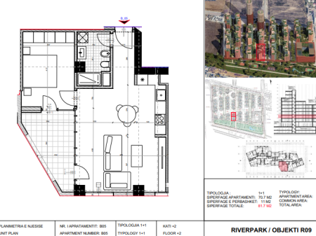 Shitet, Apartament 1+1 River Park Residence, Unaza e Re.