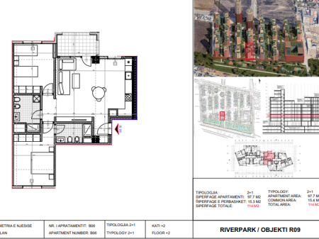 Shitet, Apartament 2+1 River Park Residence, Unaza e Re.