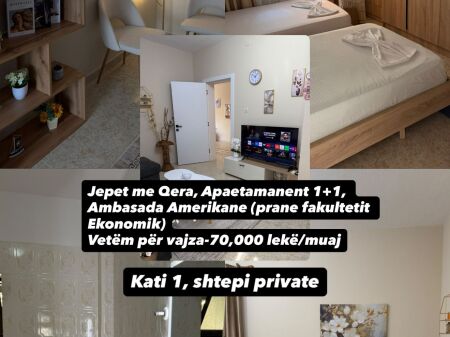 Qera, Apartament 1+1, prane fakultetit ekonomik, Tirare