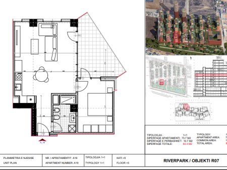 Shitet, Apartament 1+1 River Park Residence, Unaza e Re.
