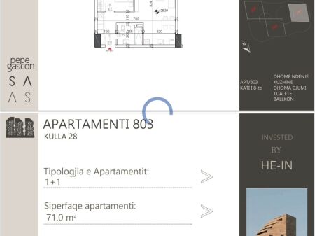 Apartament per shitje Square Shqiponja 1+1