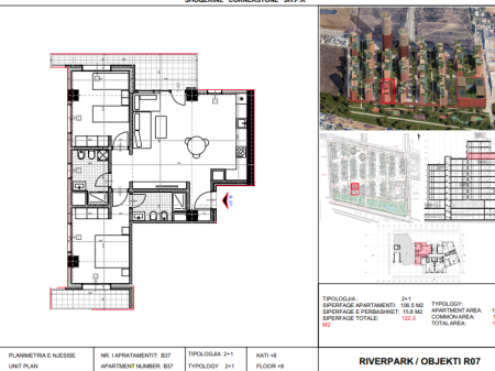 Shitet, Apartament 2+1 River Park Residence, Unaza e Re.