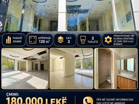 🏢 JEPET ME QIRA AMBIENT BIZNESI – 120 m² 🔥