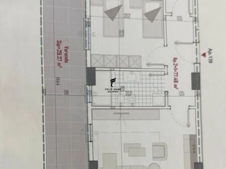 SHITET APARTAMENT 2+1 KAMEZ 8.500.000 LEKE FH-98402