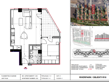 Shitet, Apartament 1+1 River Park Residence, Unaza e Re.