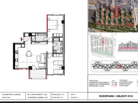 Shitet, Apartament 2+1 River Park Residence, Unaza e Re.