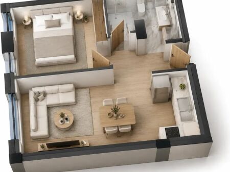 Apartament 1+1 në Kodra e Diellit, Tiranë – K6.2A-24