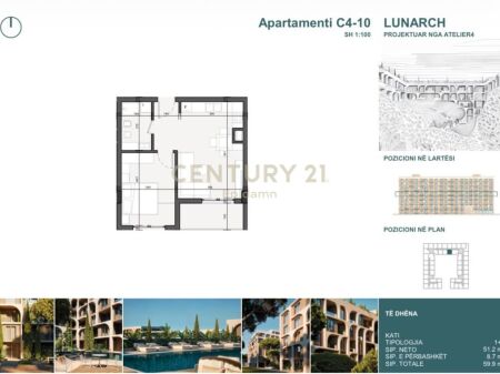 EXCLUSIVE ! Apartament 1+1 për shitje në Lunarch Residence Mali i Robit ! 72,000 €