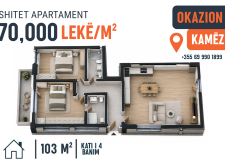 Shitet apartament Kamez