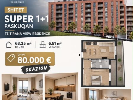 🏡 SHITET SUPER 1+1 – TIRANA VIEW RESIDENCE, PASKUQAN