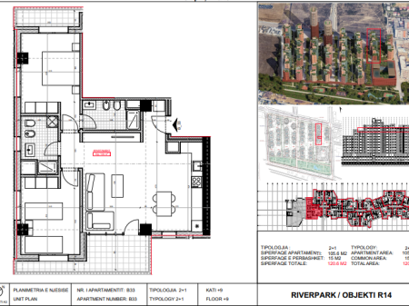 Shitet, Apartament 2+1 River Park Residence, Unaza e Re.