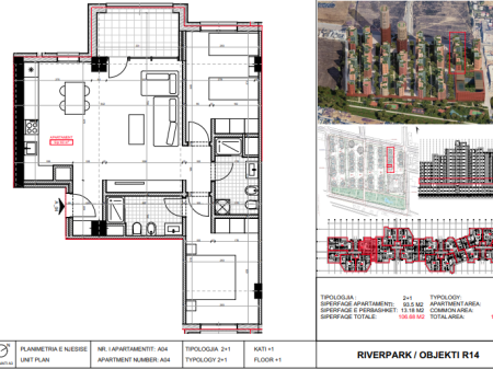 Shitet, Apartament 2+1 River Park Residence, Unaza e Re.