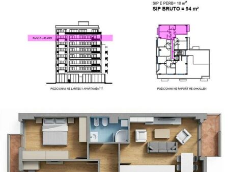 2+2 apartment for sale in Irfan Tomini, Tirana