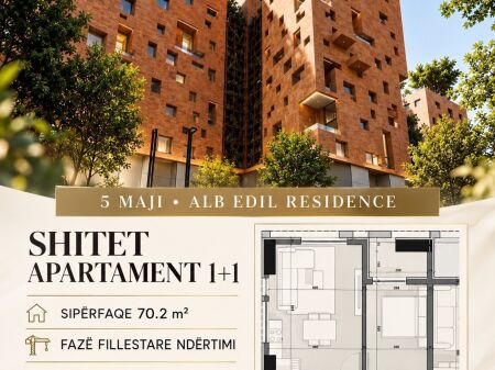 Vendesi appartamento 1+1 presso la Residenza Alb Edil, Via 5 Maji .  